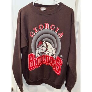 Vintage 80s Georgia Bulldogs Crewneck Sweater Mens Large Thunder Island Tultex